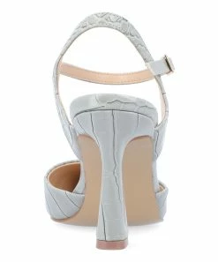 Journee Collection | Gray Snake-Embossed Nixey Pump - Women -High heel Store zu111141851 alt 4 tm1669848325