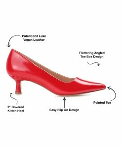 Journee Collection | Red Glossy Celica Kitten Heel Pump - Women -High heel Store zu111141856 alt 3 tm1669848325