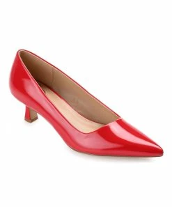 Journee Collection | Red Glossy Celica Kitten Heel Pump - Women
