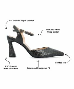 Journee Collection | Black Snake-Embossed Nixey Pump - Women -High heel Store zu111141882 alt 2 tm1669848325