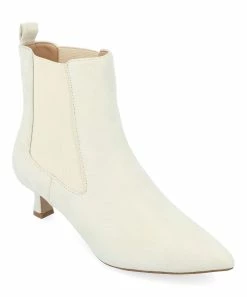 Journee Collection | White Tenlee Kitten-Heel Bootie - Women