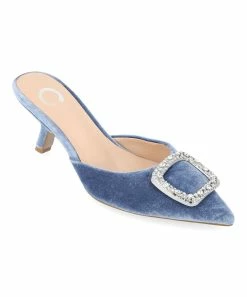 Journee Collection | Blue Rishie Buckle-Accent Kitten Heel Pump - Women