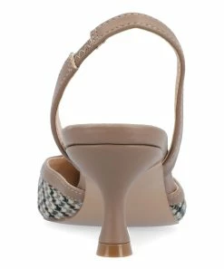 Journee Collection | Taupe & Black Houndstooth Nellia Kitten Heel Pump - Women -High heel Store zu111142104 alt 3 tm1669848325
