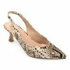 Journee Collection | Tan Snake-Embossed Mikoa Slingback - Women -High heel Store zu111142371 main tm1673469973