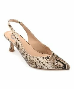 Journee Collection | Tan Snake-Embossed Mikoa Slingback - Women