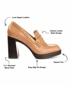 Journee Collection | Tan Ezzey Block Heel Loafer - Women -High heel Store zu111143017 alt 4 tm1669848325