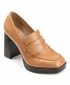 Journee Collection | Tan Ezzey Block Heel Loafer - Women