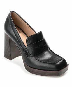 Journee Collection | Black Ezzey Block Heel Loafer - Women