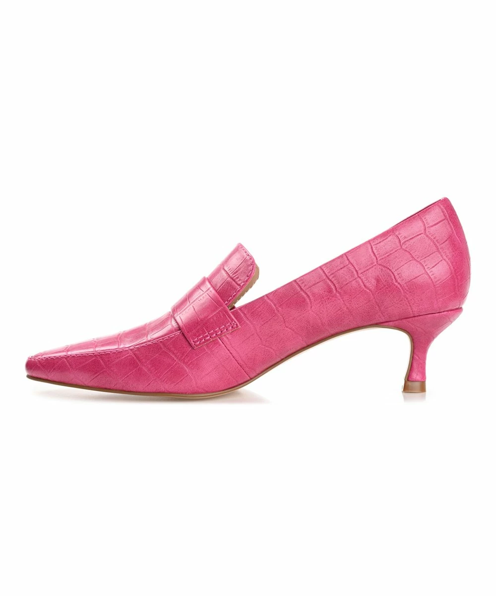 Journee Collection | Fuchsia Textured Celina Pump - Women 4 Journee Collection | Fuchsia Textured Celina Pump - Women - Image 2