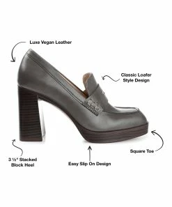 Journee Collection | Gray Ezzey Block Heel Loafer - Women -High heel Store zu111143043 alt 2 tm1669848325