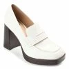 Journee Collection | White Ezzey Block Heel Loafer - Women -High heel Store zu111143050 main tm1669848325