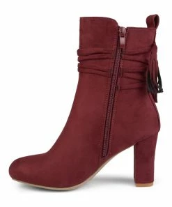 Journee Collection | Wine Zuri Ankle Boot - Women -High heel Store zu111144077 alt 2 tm1673623501