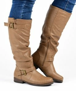 Journee Collection | Black Buckle-Accent Stormy Wide-Calf Boot - Women -High heel Store zu111144106 alt 2 tm1670273269