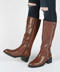 Journee Collection | Black Side-Zip Morgaan Wide-Calf Boot - Women -High heel Store zu111144530 alt 1 tm1670273402