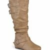 Journee Collection | Taupe Slouchy Tiffany Wide-Calf Boot - Women