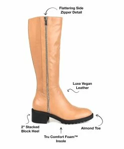 Journee Collection | Tan Side-Zip Morgaan Wide-Calf Boot - Women -High heel Store zu111145545 alt 3 tm1670273500