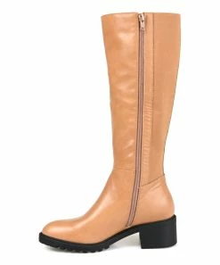 Journee Collection | Tan Side-Zip Morgaan Wide-Calf Boot - Women -High heel Store zu111145545 alt 4 tm1670273500