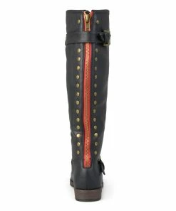 Journee Collection | Black Studded Spokane Wide-Calf Boot - Women -High heel Store zu111145825 alt 2 tm1670273604