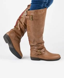 Journee Collection | Black Studded Spokane Wide-Calf Boot - Women -High heel Store zu111145825 alt 3 tm1670273604