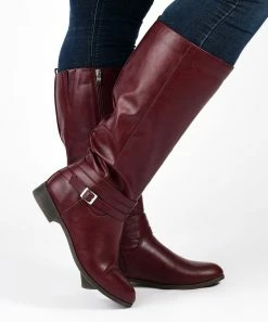 Journee Collection | Wine Extra Wide-Calf Ivie Boot - Women -High heel Store zu111146566 alt 2 tm1670273723