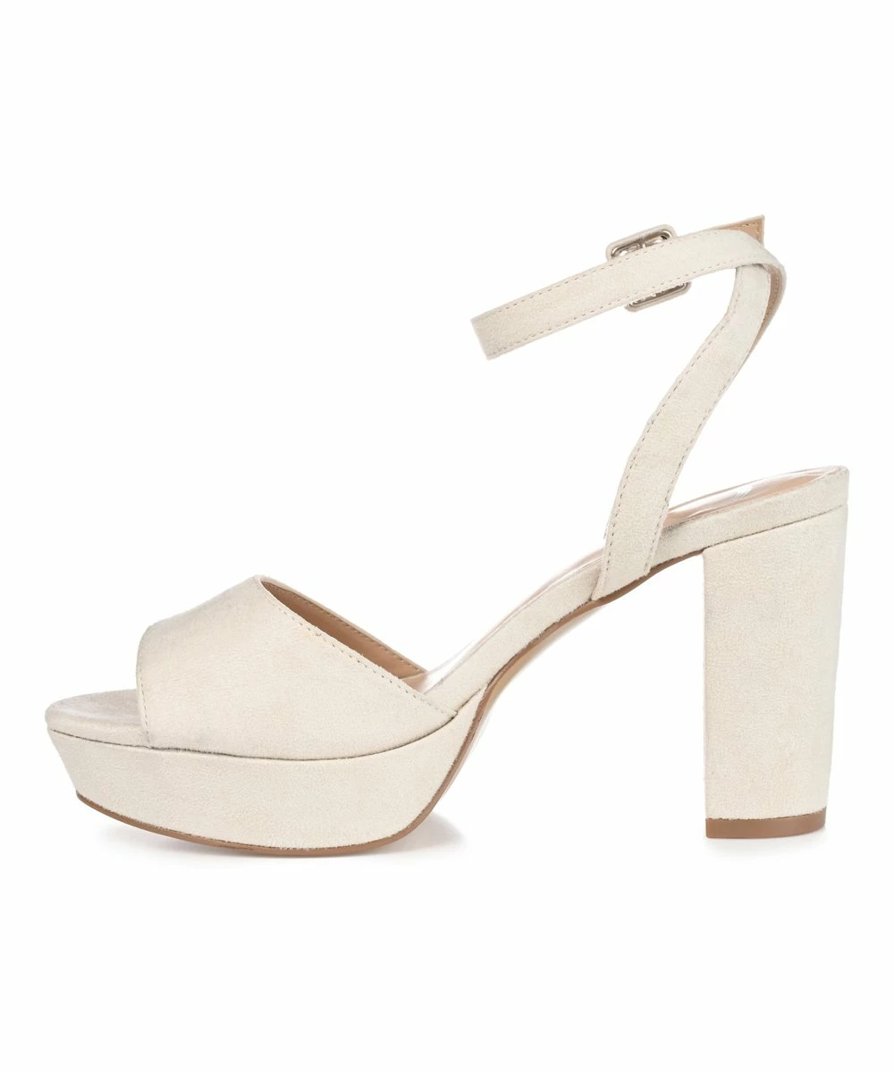 Journee Collection | Beige Open-Toe Nairri Pump - Women 5 Journee Collection | Beige Open-Toe Nairri Pump - Women - Image 3