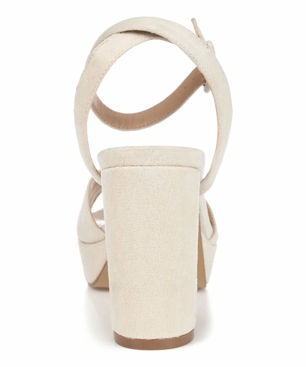 Journee Collection | Beige Open-Toe Nairri Pump - Women 7 Journee Collection | Beige Open-Toe Nairri Pump - Women - Image 5