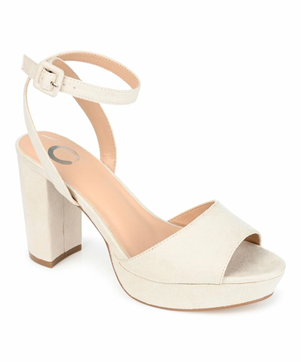 Journee Collection | Beige Open-Toe Nairri Pump - Women 3 Journee Collection | Beige Open-Toe Nairri Pump - Women