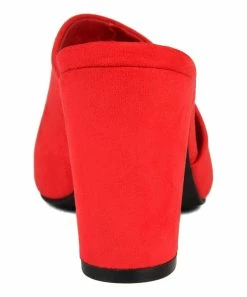 Journee Collection | Red Curved Allea Mule - Women -High heel Store zu111149487 alt 3 tm1673469973