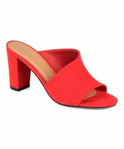Journee Collection | Red Curved Allea Mule - Women