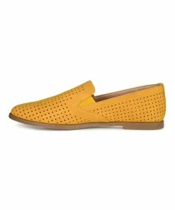 Journee Collection | Mustard Perforated Lucie Ballet Flat - Women -High heel Store zu111149493 alt 4 tm1669925518