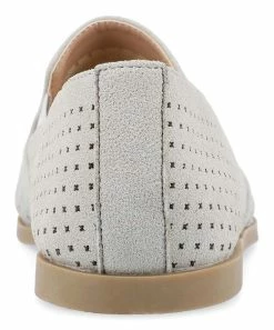 Journee Collection | Gray Perforated Lucie Ballet Flat - Women -High heel Store zu111149510 alt 2 tm1669925518