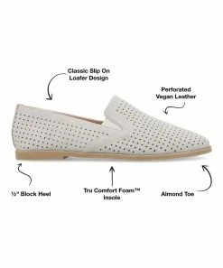Journee Collection | Gray Perforated Lucie Ballet Flat - Women -High heel Store zu111149510 alt 4 tm1669925518