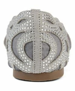 Journee Collection | Gray Rhinestone Batavia Ballet Flat - Women -High heel Store zu111149513 alt 2 tm1669925518