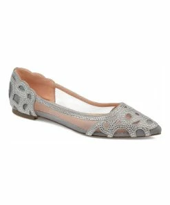Journee Collection | Gray Rhinestone Batavia Ballet Flat - Women