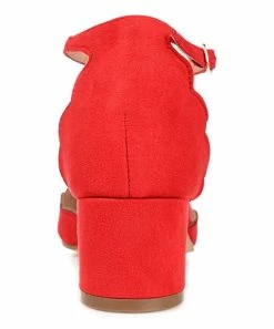 Journee Collection | Red Scalloped Edna Pump - Women -High heel Store zu111149515 alt 4 tm1673548782