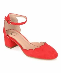 Journee Collection | Red Scalloped Edna Pump - Women