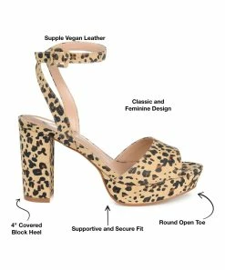 Journee Collection | Brown Leopard-Print Open-Toe Nairri Pump - Women -High heel Store zu111149516 alt 2 tm1673548782