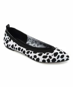 Journee Collection | Black & White Leopard Karise Ballet Flat - Women