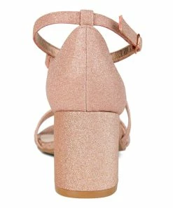 Journee Collection | Rose Goldtone Shimmer Strappy Bella Sandal - Women -High heel Store zu111149536 alt 4 tm1673548782