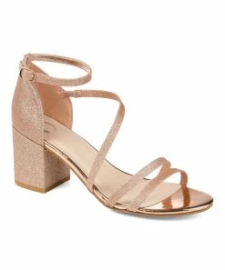 Journee Collection | Rose Goldtone Shimmer Strappy Bella Sandal - Women