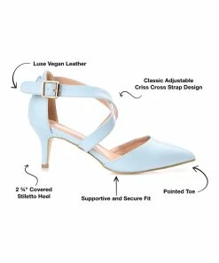 Journee Collection | Blue Crisscross-Strap Riva Pump - Women -High heel Store zu111149541 alt 3 tm1673548782