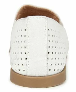Journee Collection | White Perforated Lucie Ballet Flat - Women -High heel Store zu111149543 alt 4 tm1669925518
