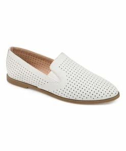 Journee Collection | White Perforated Lucie Ballet Flat - Women