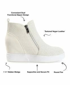 Journee Collection | Ivory Wide-Width Pennelope Wedge Sneaker - Women -High heel Store zu111149546 alt 4 tm1673548782