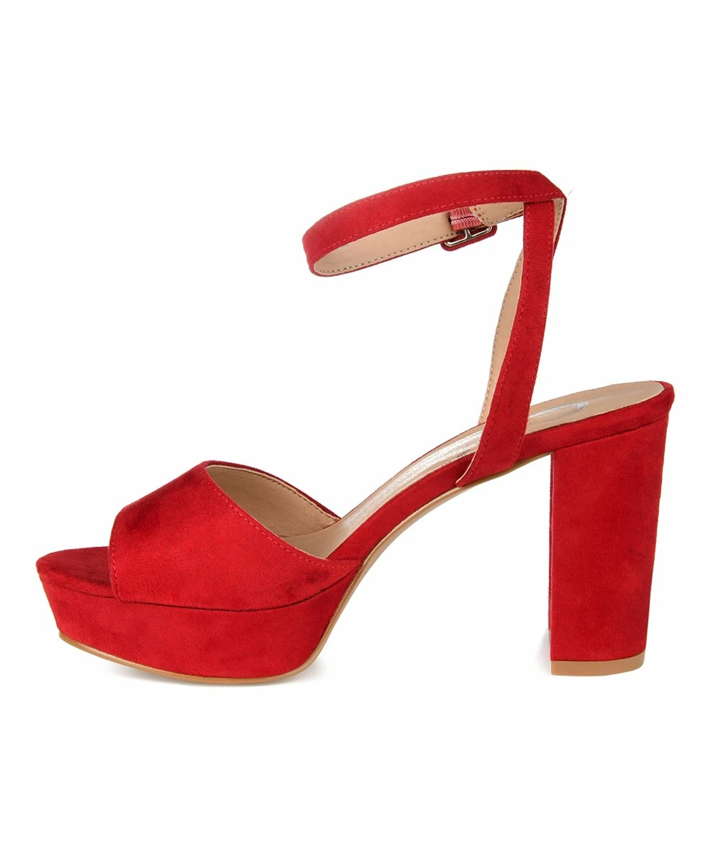 Journee Collection | Red Open-Toe Nairri Pump - Women 7 Journee Collection | Red Open-Toe Nairri Pump - Women - Image 5