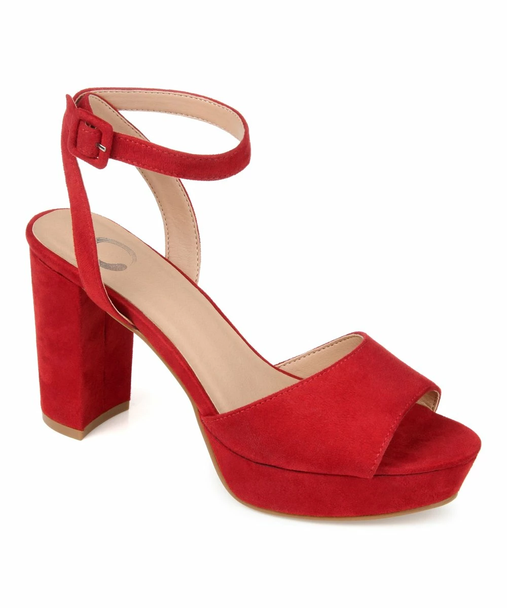 Journee Collection | Red Open-Toe Nairri Pump - Women 3 Journee Collection | Red Open-Toe Nairri Pump - Women