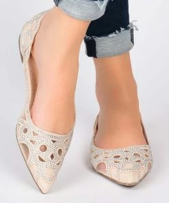 Journee Collection | White Rhinestone Batavia Ballet Flat - Women -High heel Store zu111149549 alt 3 tm1669925518