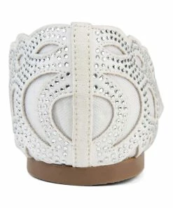 Journee Collection | White Rhinestone Batavia Ballet Flat - Women -High heel Store zu111149549 alt 4 tm1669925518