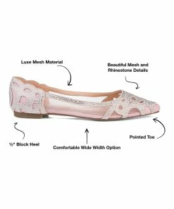 Journee Collection | Blush Rhinestone Batavia Ballet Flat - Women -High heel Store zu111149564 alt 4 tm1669925518