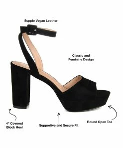 Journee Collection | Black Open-Toe Nairri Pump - Women -High heel Store zu111149565 alt 2 tm1673548782